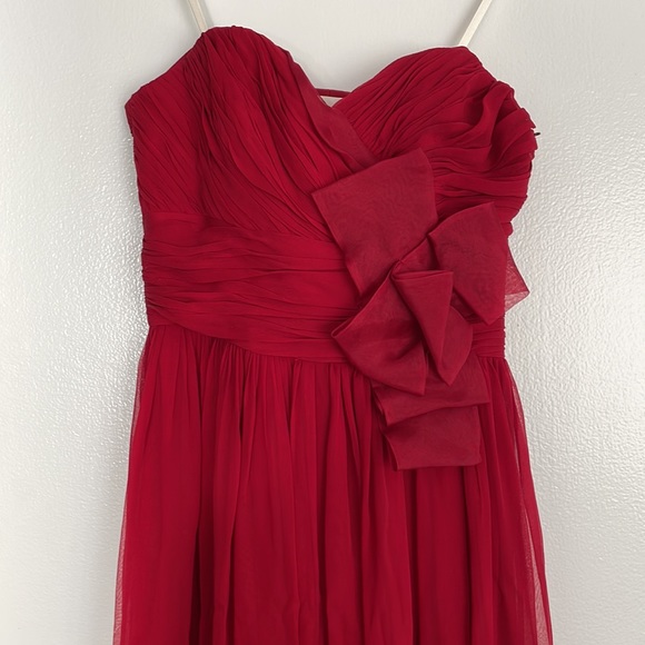 Marchesa Notte Silk Chiffon gown - wine red - Picture 4 of 11